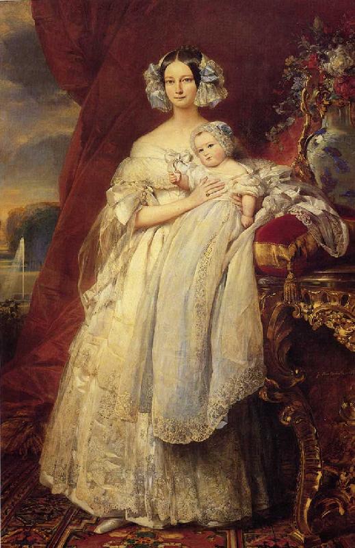 Franz Xaver Winterhalter Helene Louise Elizabeth de Mecklembourg Schwerin, Duchess D'Orleans with Prince Louis Philippe Alber